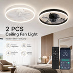 Ventilatore da soffitto con luce LED 50 cm Oraymin moderno telecomando dimmerabile 6 velocità