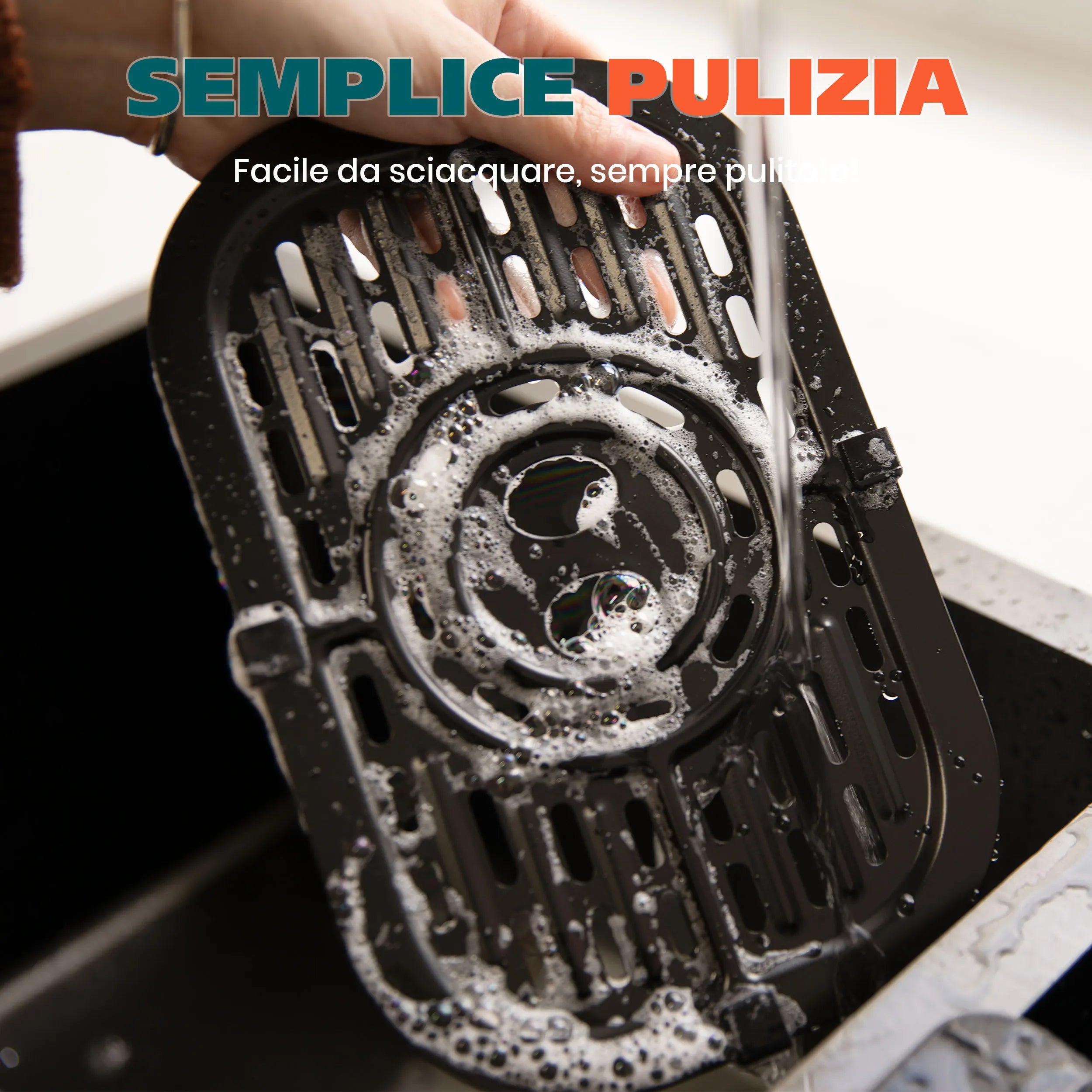 Sinaopus Friggitrice ad aria calda 2000W 9L XXL con doppio scomparto, timer, touchscreen LED, forno elettrico senza olio, formato famiglia