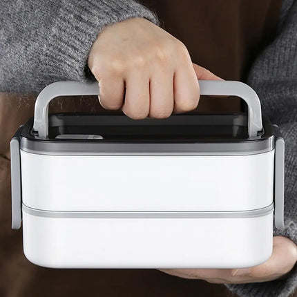 Lunch Box termico Lunch Box per pasto a 2 strati con manico Insalatiera resistente alle perdite per viaggi scolastici Lavoro all'aperto Campeggio