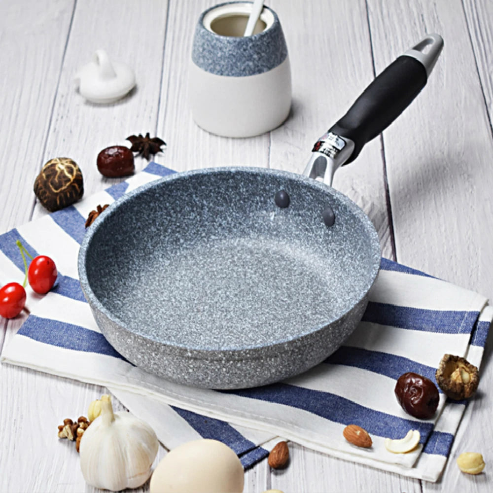 Durable Stein-Bratpfanne Wok Antihaft-Keramiktopf Induktionsfritteuse Steak Kochen Gasherd Pfanne Kochgeschirr Werkzeug für Küchenset