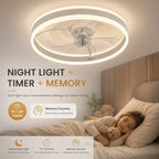 Ventilatore da soffitto con luce LED dimmerabile 50 cm bianco telecomando