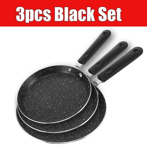Set mit 3 antihaftbeschichteten Pfannen für Zuhause, 6, 8, 10 Zoll, Kochgeschirr, Bratpfannen und Schmorpfannen, Kompatibel mit allen Herdarten