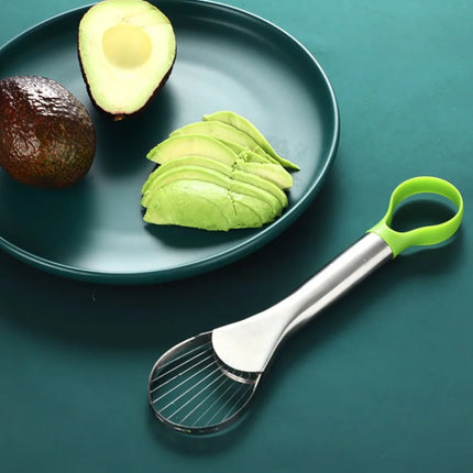 2-in-1 Avocado Slicer Stainless Steel Avocado Cutter Peeler Knife Kiwi Salad Slicer Peeler Kitchen Gadgets Fruit and Vegetable Tools