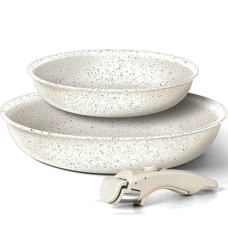 Set di padelle a induzione Padelle da 8" e 10" con manico staccabile Padelle in granito per cucinare set di pentole per frittata
