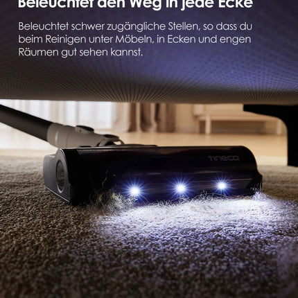Tineco A30S, Cordless Vacuum Cleaner, 160W Suction, 60-Minute Runtime, 1L Dustbin, ZeroTangle Brush, PureCyclone Technology, LED Light