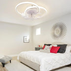 Ventilatore da soffitto a LED con luce bianca 36W, silenzioso, telecomando, 3 temperature di colore, 6 velocità