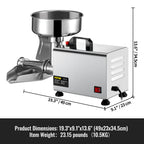 SucceBuy Elektrischer Passierer für Tomaten, 370W, professioneller Tomaten-Entsafter aus Edelstahl, 90-160 kg/h