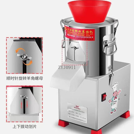 Commercial Electric Vegetable, Garlic, Ginger, and Pepper Stainless Steel Chopper