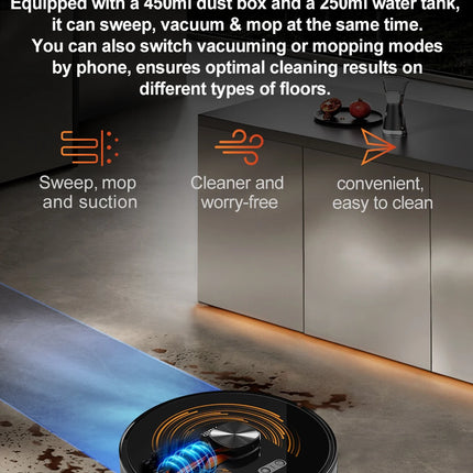 (Codice promozionale: GCC800)Aspirapolvere Robot ABIR X9, Navigazione Laser, Aspirazione 6500Pa, Mappa Multi-piano, Doppia Lampada UV, Controllo Zone Intelligente, Tecnologia Auto Carpet Boost, Versione di Fascia Alta