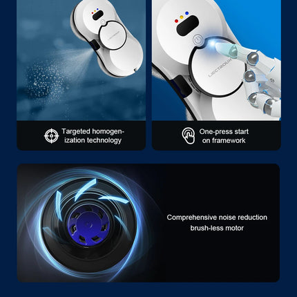 Robot lavavetri ultrasottile Liectroux HCR-10 con spray ad acqua a ultrasuoni, robot aspirapolvere per finestre, tergivetro per la casa, pulizia a secco e umida, percorso AI