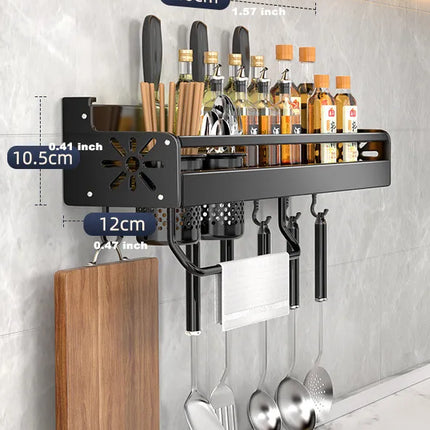 Mensola organizer da cucina, portapipe da parete, portacoltelli da cucina, condimenti da parete, bacchette, cucchiaio, paletta per riporre gli utensili