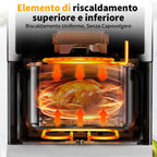 Friggitrice ad aria 8 litri 2150W con doppia resistenza e finestra visibile