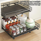 2 Pezzi Scaffale Estraibile per Armadio, Organizzatore Scorrevole da Cucina Senza Foratura per Spezie e Oggetti Vari