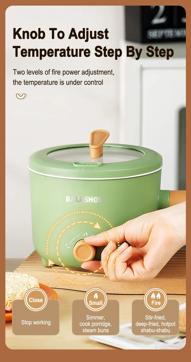 Mini-Multifunktions-Elektroherd Antihaft-Topf Bratpfanne Ramen Dormitory Small Hot Pot Elektroherd 1,7 Liter
