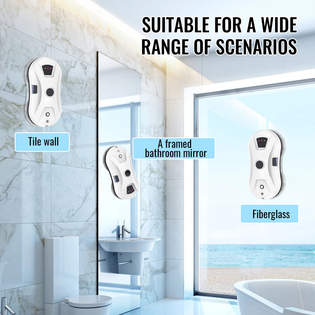 Fenstersauger-Roboter 5600Pa mit Fernbedienung, intelligenter Fenstersauger mit doppelter rotierender Wischfunktion, automatischer Wassersprühfunktion, elektrischer Roboter zur Glasreinigung