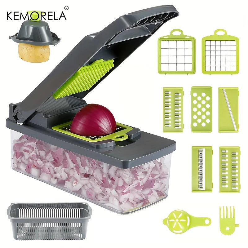 14/16 in 1 tritatutto per verdure multifunzionale cipolla patate tritatutto griglia alimentare grattugia per uso alimentare affettatrice per verdure da cucina Dicer