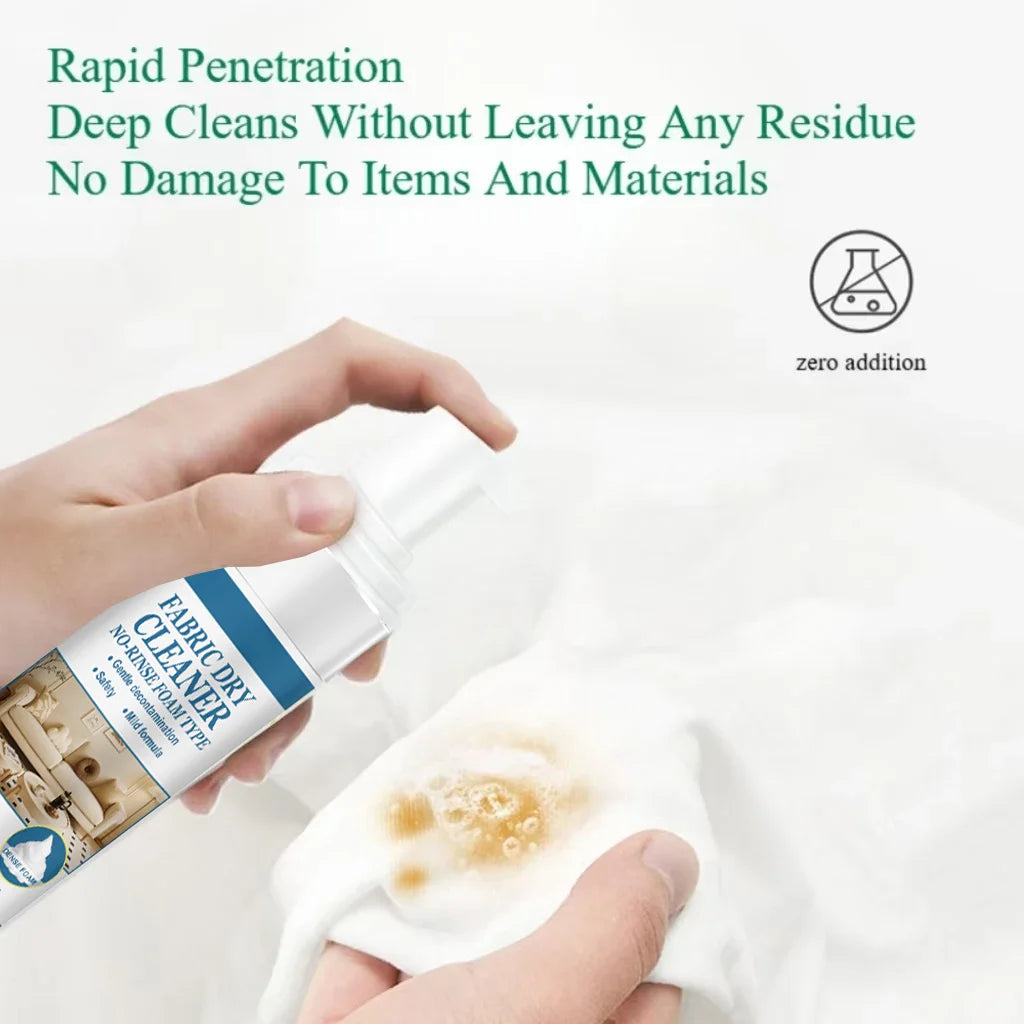 Foaming Dry Cleaner for Fabric Sofa Multipurpose Cleaning Solution Carpet Curtain Clothing Stain Remover No Water Agent Needed
