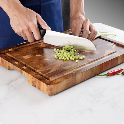 Tagliere in legno di acacia con venature, tagliere in legno, tagliere in legno, formaggio organico, tagliere da macellaio, cucina quadrata, tagliere naturali