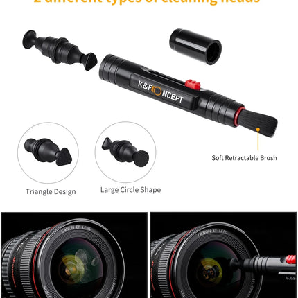 K&F CONCEPT Kit di Pulizia Professionale 3 in 1 per Obiettivi Fotocamera DSLR, Schermi di Telefoni Cellulari, Laptop e Occhiali