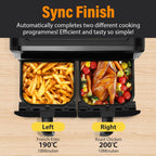 Forno friggitrice ad aria a doppio cestello da 9 litri con finestre Easy View - Oyajia