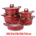 DONNOR 10PCS Set di Pentole a Induzione Lavabile in Lavastoviglie Pentole Antiaderenti con Coperchi in Vetro per Zuppa di Pasta Stufato JT528