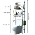 Badezimmer-Ablageregal, 3 Ebenen, Metall, über der Toilette, hohe Tragfähigkeit, mit Sicherheitsbarriere, ohne Bohren, Standregal