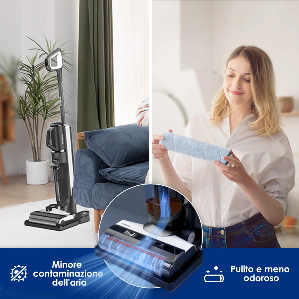 Tineco Floor One S5 Combo Smarter Nass-/Trockensauger mit iLoop-Technologie, 5-in-1 Nasssauger für Tierhaare, Hartböden, LED-Display, Wi-Fi