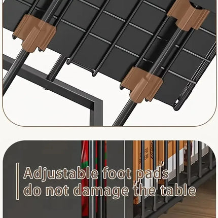 2-Tier Pull-Out Cabinet Organizer, Adjustable Height 41-49cm, Under Sink Drawer, Carbon Steel Shelf for Kitchen and Bathroom