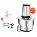 Elektrischer Fleischwolf 2L, Küchenmaschine aus Edelstahl und Gemüsehäcksler, Multifunktionsmixer und -schneider