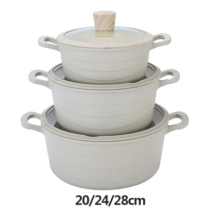 DONNOR 15 Pezzi Pentole e Padelle in Ceramica Set di Pentole Sane Antiaderenti Set da Cucina con Padella a Induzione RV JT530