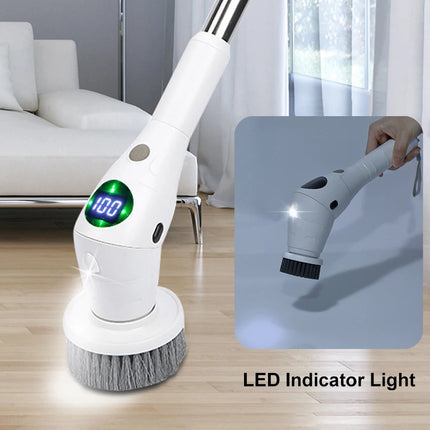 8-in-1 electric brush with lamp, 4400mAh, cordless electric rotary brush, corner brush for kitchen cleaning