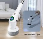 Elektrische 8-in-1-Bürste mit Lampe, 4400mAh, kabellose elektrische Rotationsbürste, Eckreinigungsbürste für die Küche