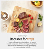 HEZHEN Schneidebrett aus Eschenholz kann platziert werden, Massivholztablett, gespleißtes Küchenschneidebrett, Serviertablett, Abtropfbrett