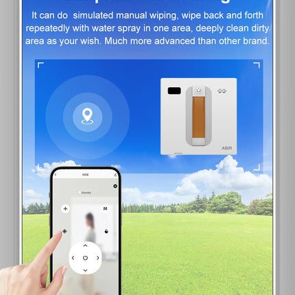 (Codice promozionale: HOT888) Robot Lavavetri ABIR WD8, Doppia Spruzzatura d'Acqua, Memoria Intelligente, Potente Aspirazione a Vuoto, Sensore Laser, Robot per la Pulizia delle Vetrate Domestiche, Controllo tramite APP.