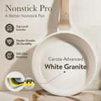 Set di 3-7 pentole e padelle Set di pentole antiaderenti Pentole a induzione in granito bianco Set da cucina antiaderente con padelle e casseruola