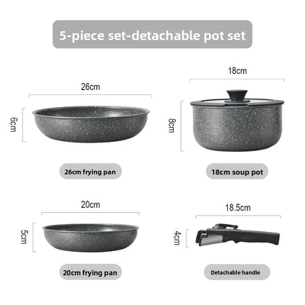 Set di pentole GIYOCA con manici rimovibili, antiaderenti in ceramica, senza PFOS e PFOA, adatti per induzione/forno/lavastoviglie, compatibili con tutti i tipi di fornelli, idea regalo per la cucina.