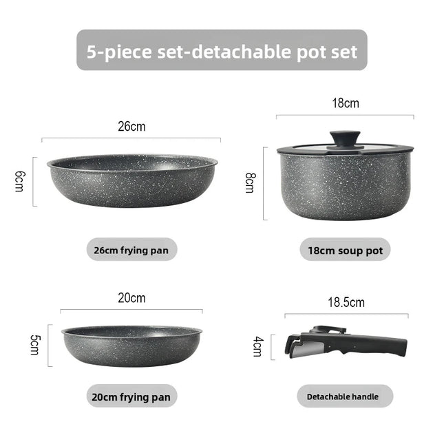 Set di pentole GIYOCA con manici rimovibili, antiaderenti in ceramica, senza PFOS e PFOA, adatti per induzione/forno/lavastoviglie, compatibili con tutti i tipi di fornelli, idea regalo per la cucina.