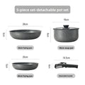 Set di pentole GIYOCA con manici staccabili, antiaderenti in ceramica, senza PFOS e PFOA, adatti per induzione/forno/lavastoviglie, compatibili con tutti i tipi di fornelli, idea regalo per la cucina.