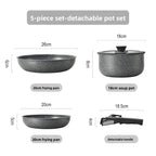 Set di pentole GIYOCA con manici staccabili, antiaderenti in ceramica, senza PFOS e PFOA, adatti per induzione/forno/lavastoviglie, compatibili con tutti i tipi di fornelli, idea regalo per la cucina.