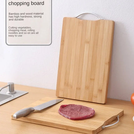 Natural bamboo kitchen cutting board large rectangular thickened solid wood cutting board available on both sides