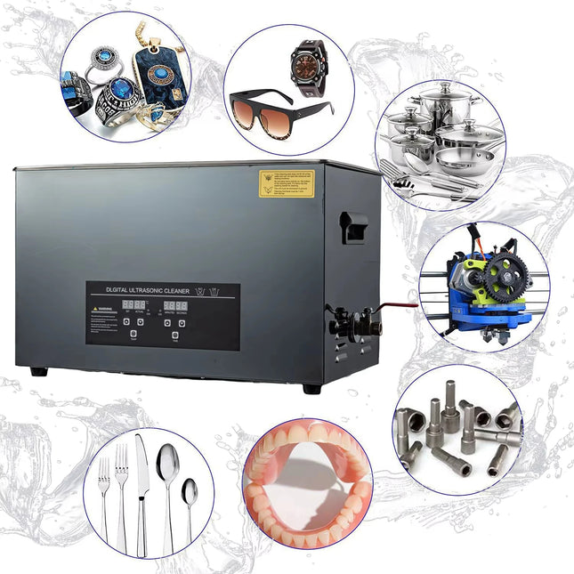 2L/3L/6L/10L/15L/30L Pulitore a ultrasuoni, riscaldamento digitale, macchina per la pulizia a ultrasuoni in acciaio inossidabile 40KHZ, elettrodomestico