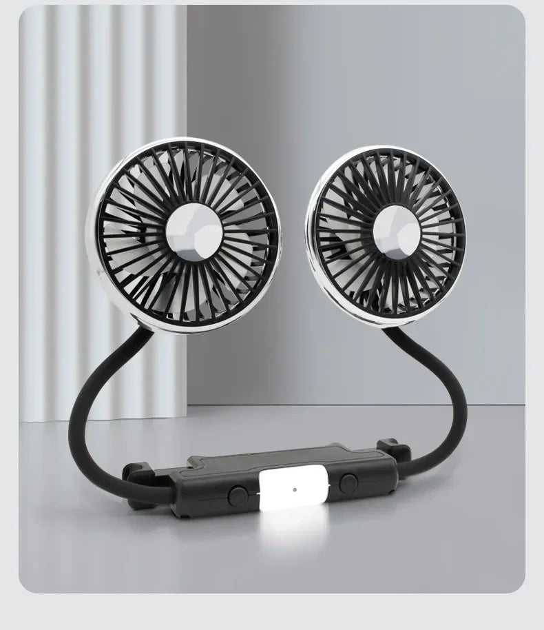 360 °   Ventilatore USB Rotante a Doppia Testa, Ventilatore di Raffreddamento a 3 Velocità per Auto e Casa, Ventilatori Silenziosi, Elettrodomestici