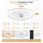Ventilatore da soffitto con luce LED 50 cm Oraymin moderno telecomando dimmerabile 6 velocità