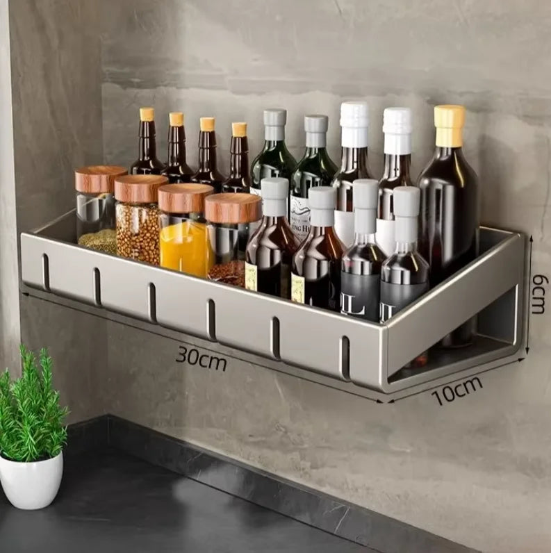 Condizionatori da cucina a parete Scaffale per spezie Scaffale per organizer Scaffale per cucina Organizzatori per scaffali da parete Gancio per appendere per la cucina