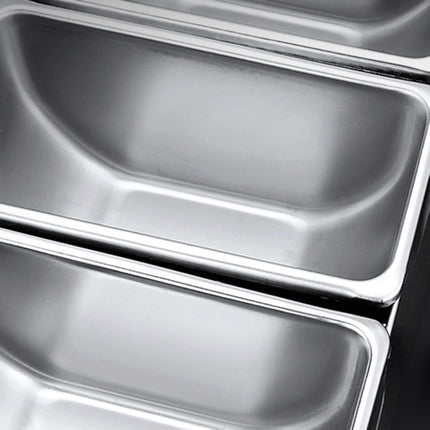 Silver Stainless Steel Fruit Box with 4 Compartments Household Fruit Storage Box Seasoning Box for Kitchens Restaurants Bars