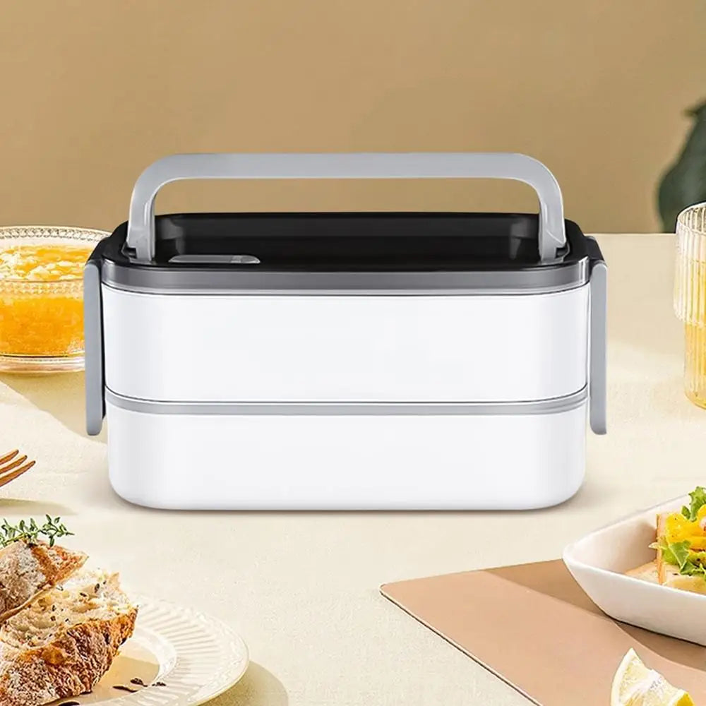 Lunchbox Thermobehälter 2-Schicht-Mahlzeit-Lunchbox mit Griff Auslaufsichere Salatschüssel für Schulreisen, Arbeit im Freien, Camping