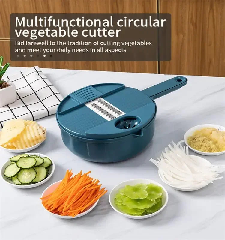 12 in 1 tritatutto per verdure multifunzionale patate tagliate manualmente affettatrice per ravanello grattugia utensili da cucina per hotel/commerciale