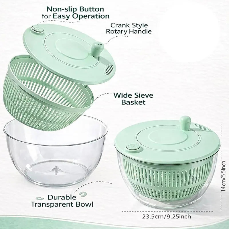 7-teiliges multifunktionales Salatschleuder-Set, Gemüsewascher, Gemüsehacker, Gemüseschneider, Reibe, Salatschüssel mit Deckel, Küchenhelfer