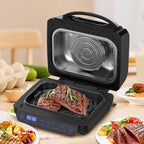 Friggitrice ad aria calda 8 in 1, 6 litri, 1700 W, nera, acciaio inossidabile