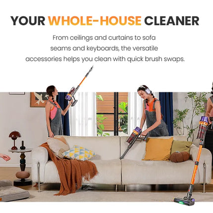 Erabros EV5 550W 70KPA Cordless Vacuum Cleaner with Ultra-Strong Suction Power, 80 Minutes Runtime, Smart Handheld Vacuum with 4 Modes
